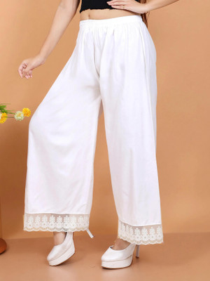 SMSGS Comfort Fit Women White Trousers
