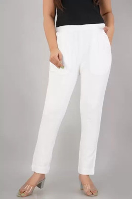 ALQUSWA GROUP Regular Fit Women White Trousers