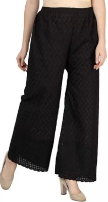 Kanna Fabric Regular Fit Women Black Trousers