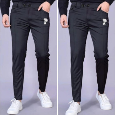 K.K Garment Regular Fit Men Black Trousers