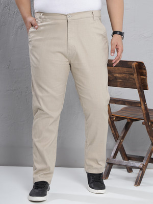 JOHN PRIDE Regular Fit Men Beige Trousers