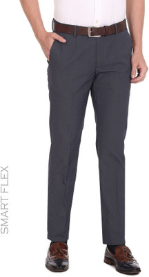 ARROW Regular Fit Men Grey Trousers