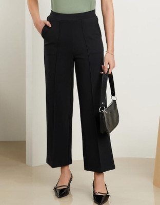 Smartvision Slim Fit Women Black Trousers