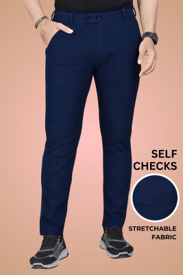 GIBBONTE Regular Fit Men Blue Trousers