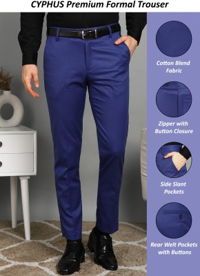 CYPHUS PREMIUM Slim Fit Men Blue Trousers