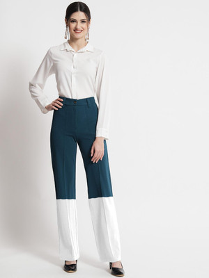 KOTTY Regular Fit Women Blue, White Trousers