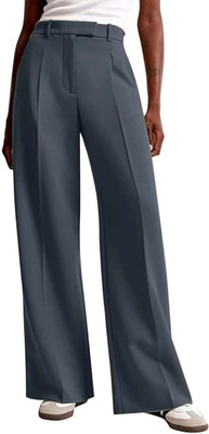 OUTZIDR Relaxed Women Grey Trousers