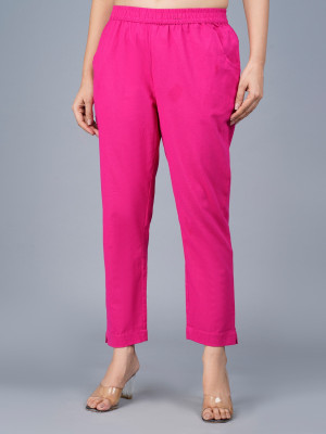 SAAV Slim Fit Women Red Trousers