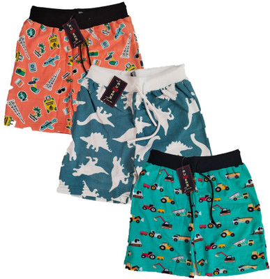 MVClothing Short For Boys & Girls Casual Printed Pure Cotton(Multicolor, Pack of 3)
