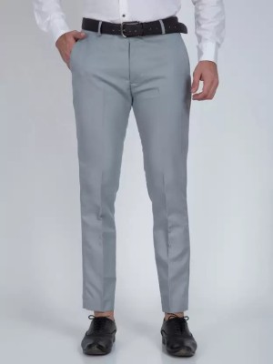try frist Regular Fit Men Grey Trousers