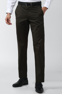 VAN HEUSEN Regular Fit Men Brown Trousers