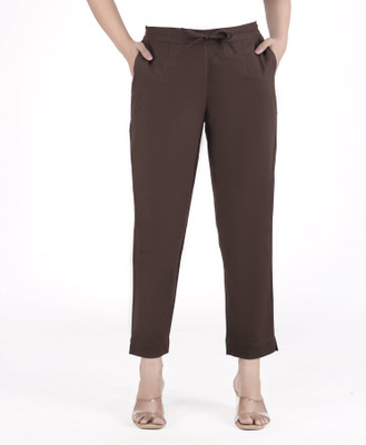 Oxinexx Regular Fit Women Brown Trousers