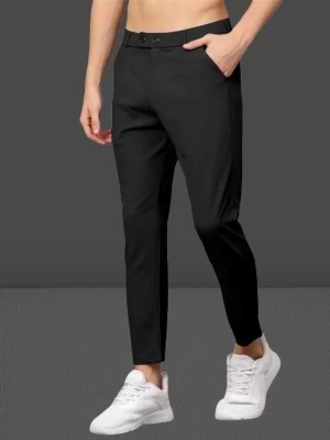 chirag enterprises Slim Fit Men Black Trousers