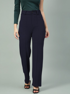 Maheshvi Regular Fit Women Dark Blue Trousers