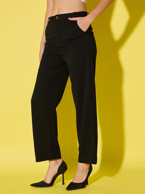 Smartvision Regular Fit Women Black Trousers