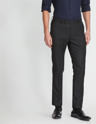 ARROW Regular Fit Men Black Trousers