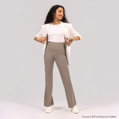 BlissClub The Ultimate Flare Pants - Regular Flared Women Brown Trousers