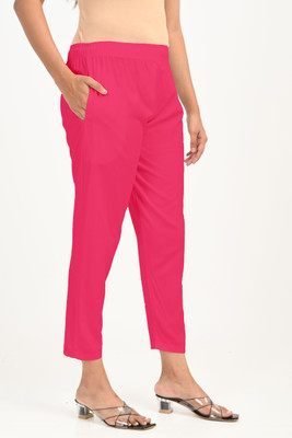 Lady Luxe Comfort Fit Women Pink Trousers
