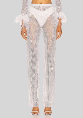 LULU & SKY Straight Fit Women White Trousers