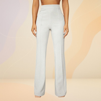 Anitafashion Loose Fit Women White Trousers