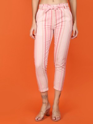 V-MART Regular Fit Women Pink, Pink Trousers