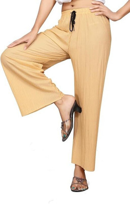 Khdijh Creation Regular Fit, Comfort Fit Women Beige Trousers