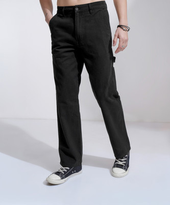 HIGHLANDER Straight Fit Men Black Trousers