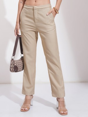 Tokyo Talkies Regular Fit Women Beige Trousers