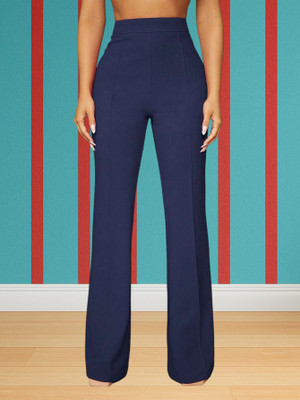 Anitafashion Loose Fit Women Dark Blue Trousers