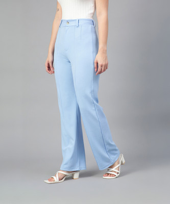 KOTTY Regular Fit Women Light Blue Trousers