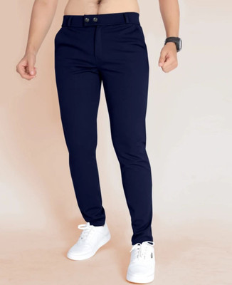Advikfashion Slim Fit Men Blue Trousers