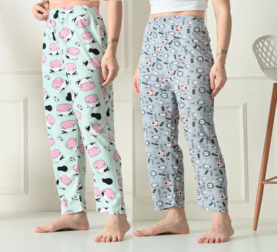 Brainbees Straight Fit Women Light Green, Purple Trousers