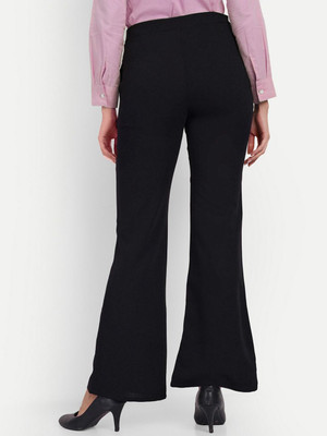 NEXT ONE Flared Women Black Trousers