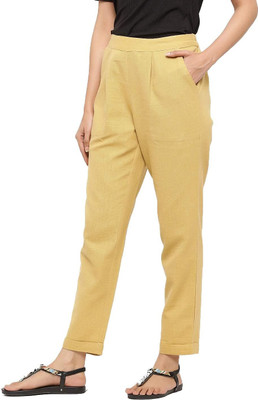 ZIBHI Regular Fit Women Beige Trousers