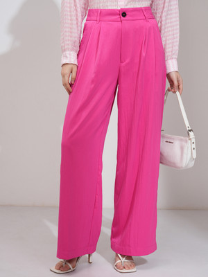 Tokyo Talkies Flared Women Pink Trousers