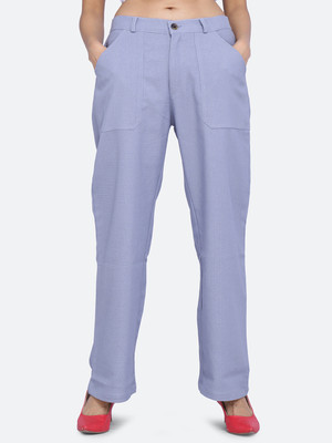 FIREAGE Loose Fit Women Light Blue Trousers
