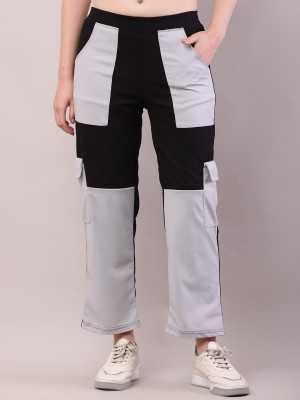 Risemax Regular Fit Women Black, Grey Trousers