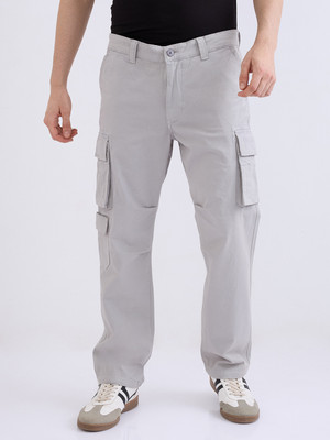 Spykar Regular Fit Men Grey Trousers