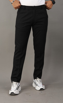COMBRAIDED Regular Fit Men Black Trousers