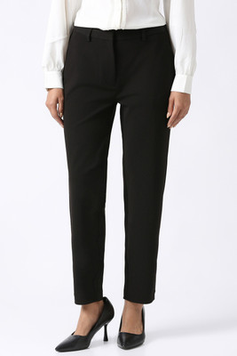 VAN HEUSEN Regular Fit Women Black Trousers