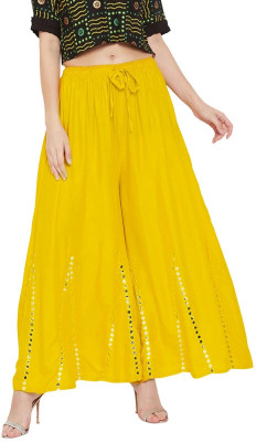 SMAASUM Comfort Fit Women Yellow Trousers