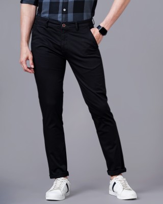 Paul Street Slim Fit Men Black Trousers