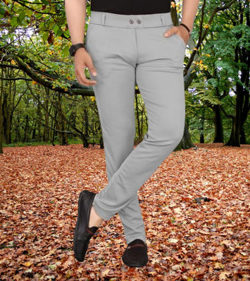CIVIRASTYLE Regular Fit Men Grey Trousers