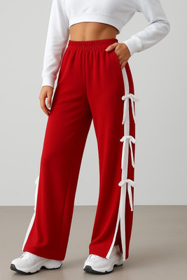 MEGHA Flared Women Red Trousers