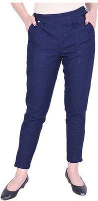 NeeloKurtis Comfort Fit Women Dark Blue Trousers