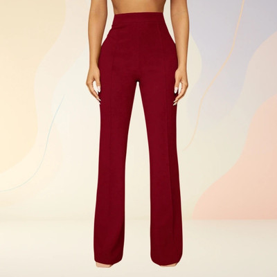 Anitafashion Loose Fit Women Maroon Trousers