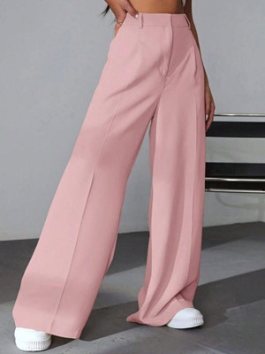 Broadstar Loose Fit Women Pink Trousers