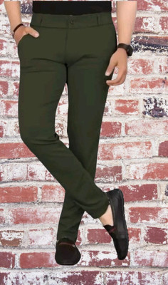 Advikfashion Slim Fit Men Green Trousers