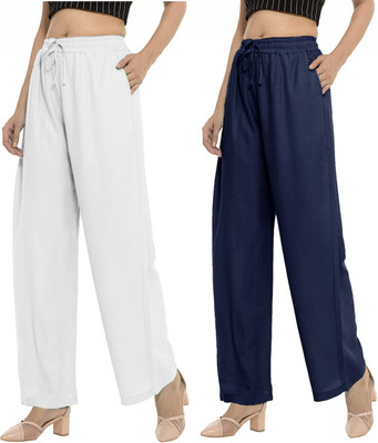 FC First Choice Flared Women White Trousers