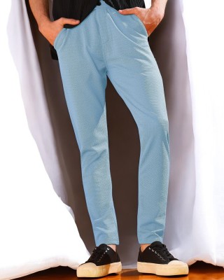 INDICLUB Regular Fit Men Light Blue Trousers